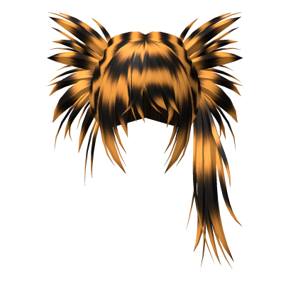 Y2K Spikey Alt Scene Hair Orange and Black