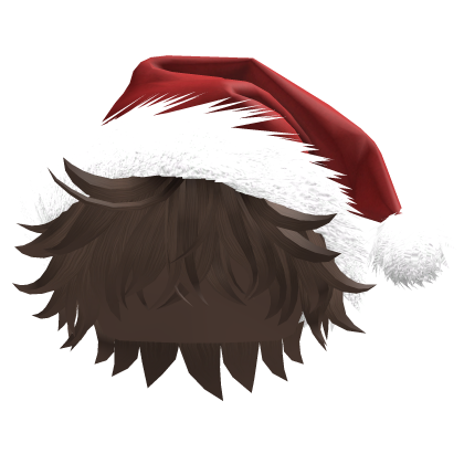 Messy hair w Santa hat Roblox item