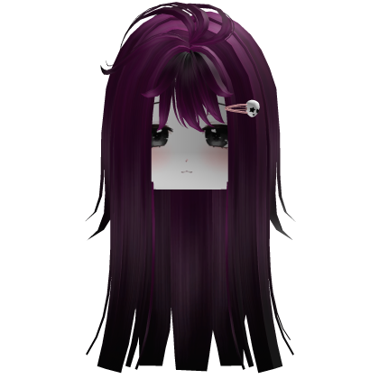 Dark Purple Cute Girl Hair With Face
