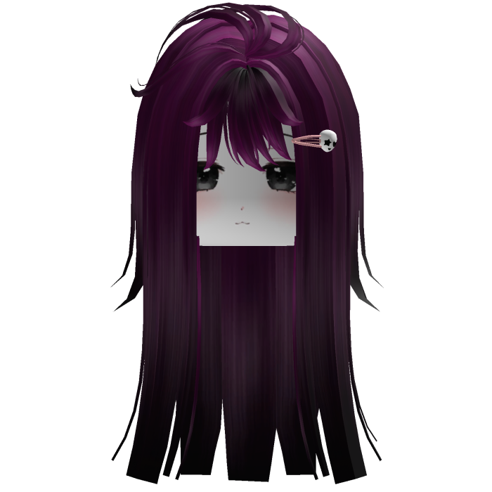 Dark Purple Cute Girl Hair With Face