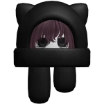 moe boy hair w oversized kitty hood berry