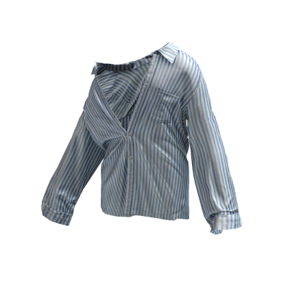 Off Shoulder Flannel (Blue Poplin)