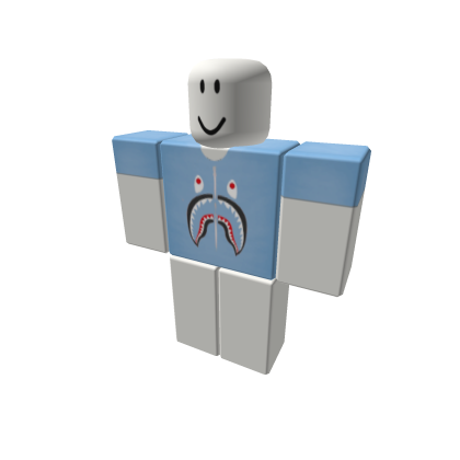 baby blue bape t shirt shark dreadful Roblox