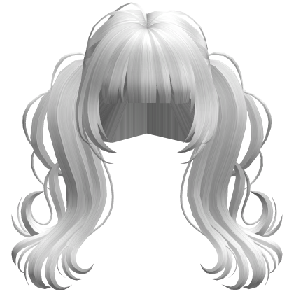 Cute Curly Fluffy Pigtails (White) Roblox item