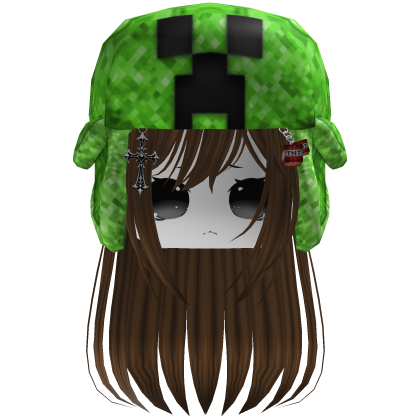Mine Creepy Monster Ushanka Hat Girl Emo Hair Roblox item