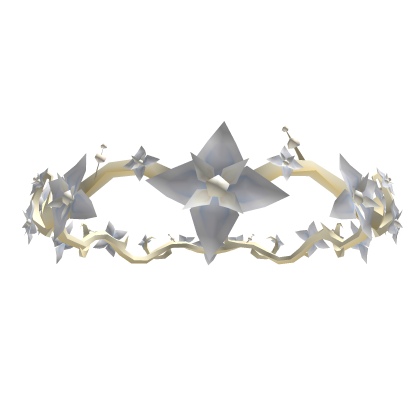 Gold Metal Flower Crown in White