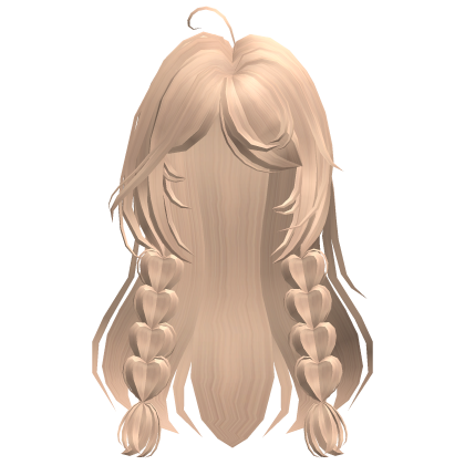 Cute Girl Hair w/ Braided Hearts Blonde Roblox item