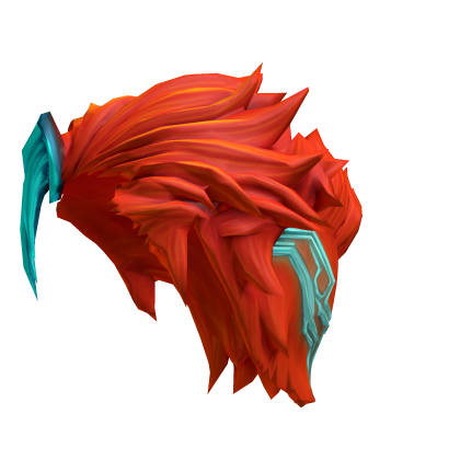 Messy orange hair with a neon streak