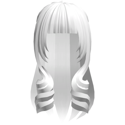 cute long moe hair with curls in white