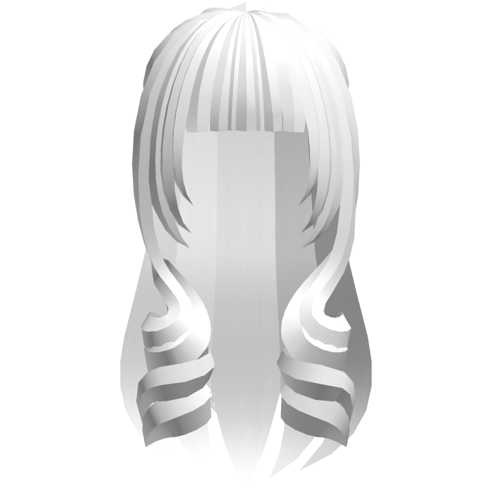 cute long moe hair with curls in white