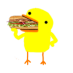 duck eats sandwich