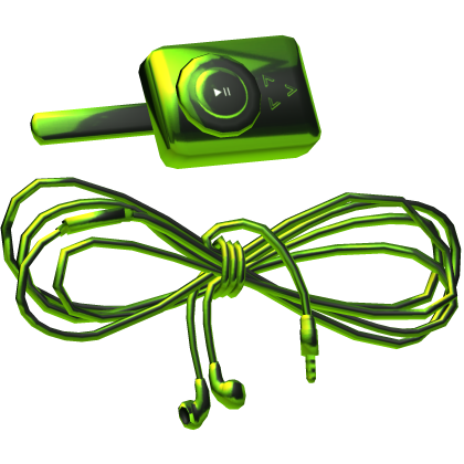 Green Metal MP3 Player Wired Earphones Clips