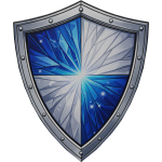 Sliver & Blue Crystalized Membership Shield
