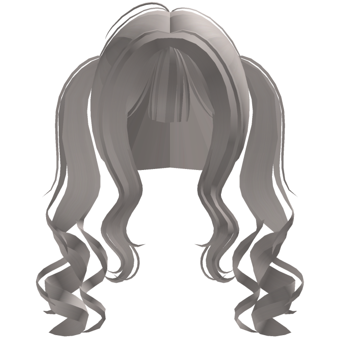 cute back curly pigtails w bangs in ash blonde