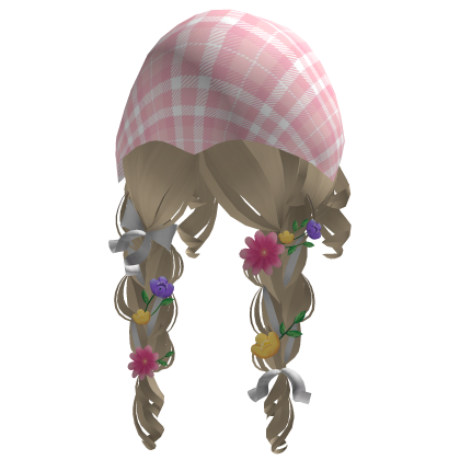 Plaid Cottage Core Flowy Braids w/ Flowers thumbnail