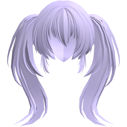 fluffy moe anime long ponytails purple