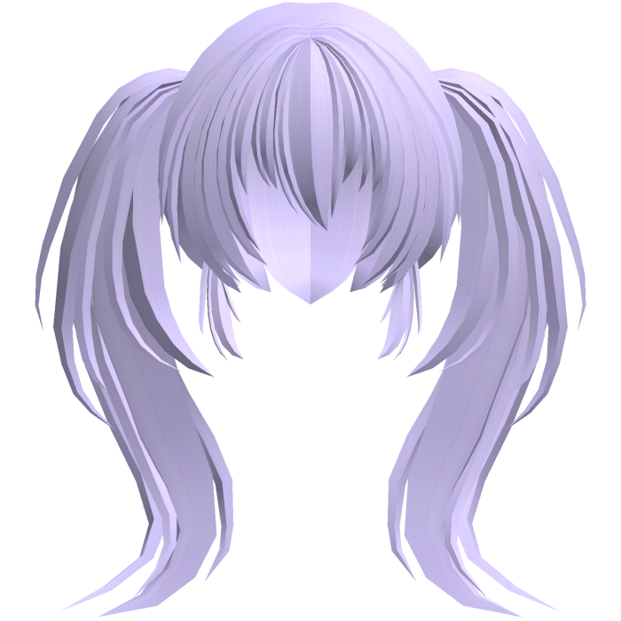 fluffy moe anime long ponytails purple