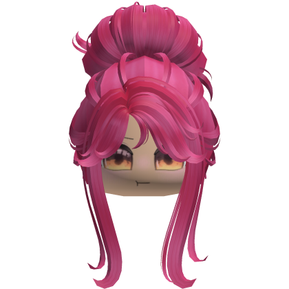 Curly Dreamy Buns w/ face Hot Pink Roblox item