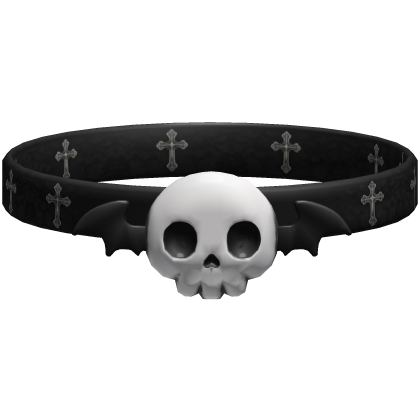 black gothic cross skull bat halloween choker
