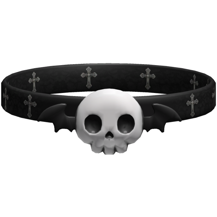 black gothic cross skull bat halloween choker
