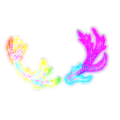Animated Rainbow RGB Outline Glowing Antlers