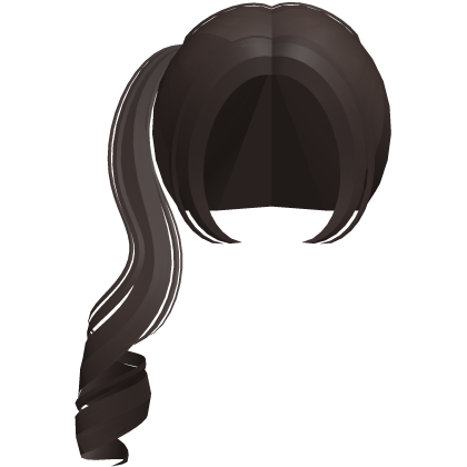 ♡ kawaii long dark brown curly side pigtails Roblox item