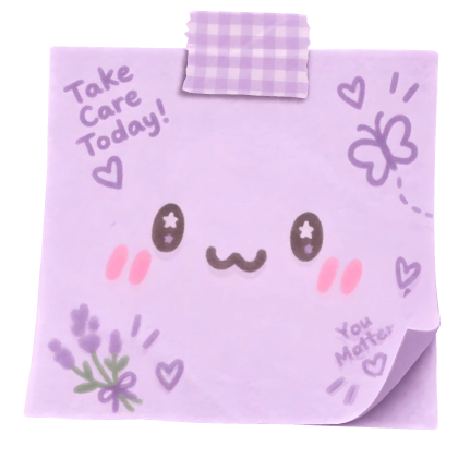 Kawaii Taped Sticky Note Face