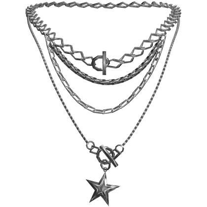 silver layered star necklace thumbnail
