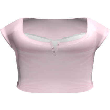 Cute Laced 2000s Grunge Top in Baby Pink Roblox item
