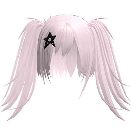 Soft Pink Scene Vkei Long Pigtails w/ Star Clip Roblox item