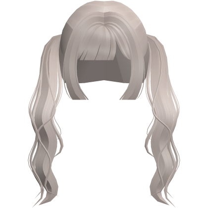♡ long curly cutecore pigtails in ash blonde ୧