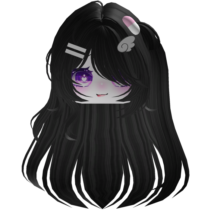 cute Black Hair emo fofo anime y2k