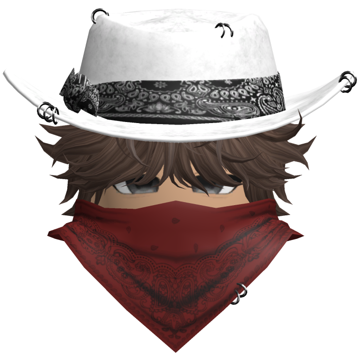 Gothic Cowboy Bandit w/ Neckscarf & Cowboy Hat