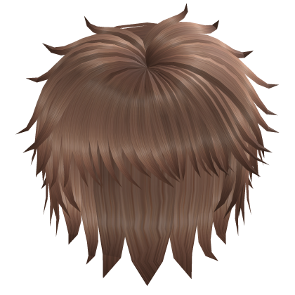 messy fluffy anime boy hair in milktea Roblox item