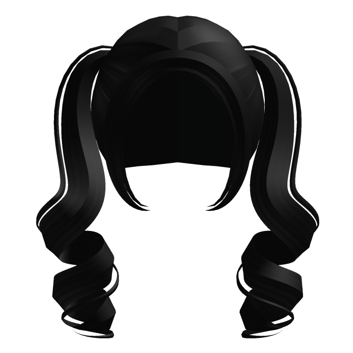 ♡ curly pigtails in Black