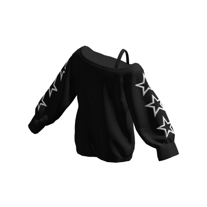 Stars Off Shoulder Oversized Sweater thumbnail