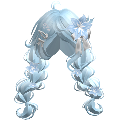 ♡ Christmas Preppy Flower Braids (Pastel Blue)