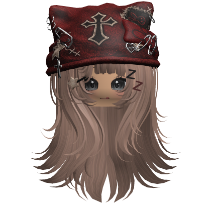 Milktea Cross Beret Emo Girl Hair