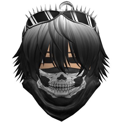 Emo Vkei Skull Bandana Hair White/Black