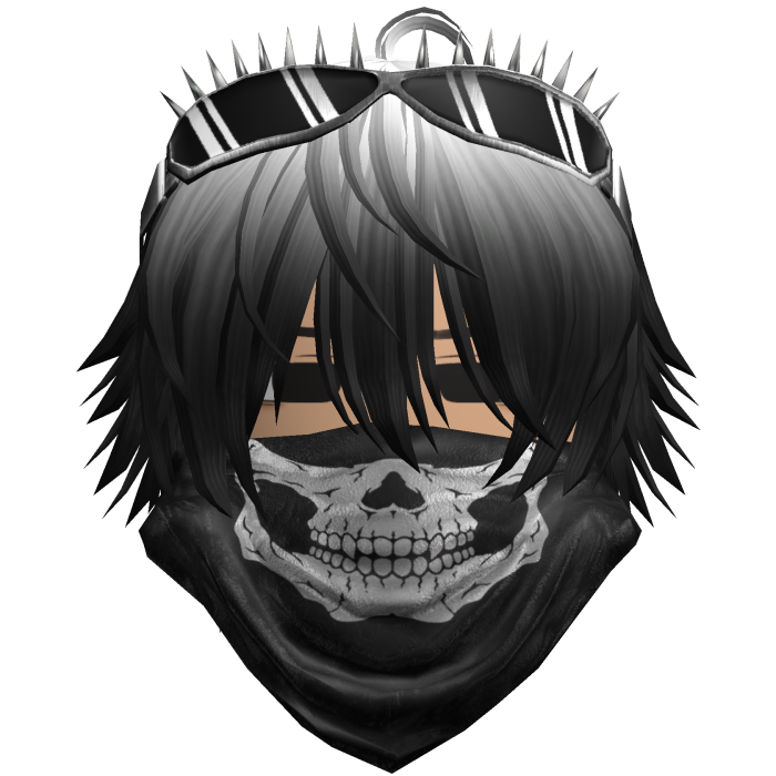 Emo Vkei Skull Bandana Hair White/Black