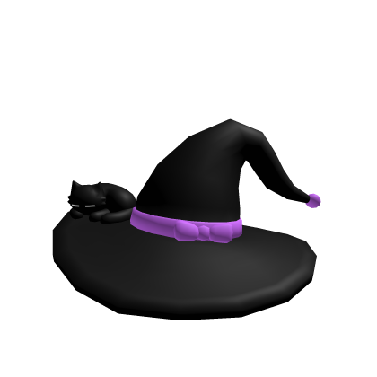 Witch Hat w Kitty (Black & Purple) Roblox item