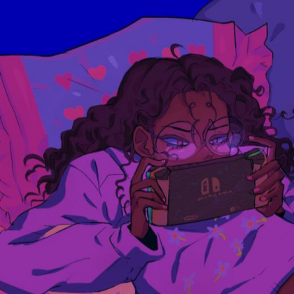 Anime | Black girl | Aesthetic | Purple | Blue Roblox decal