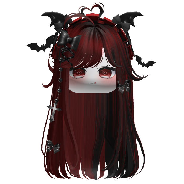 Vamp Straight  Hair w/Headband (Red&Black)