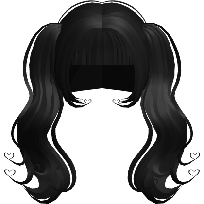 ʚiɞ ．adorb heart dolly pigtail in black ♡  Roblox item