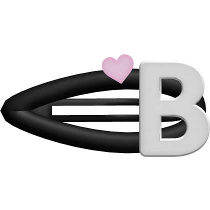 ♡ black b initial hair clip Roblox item