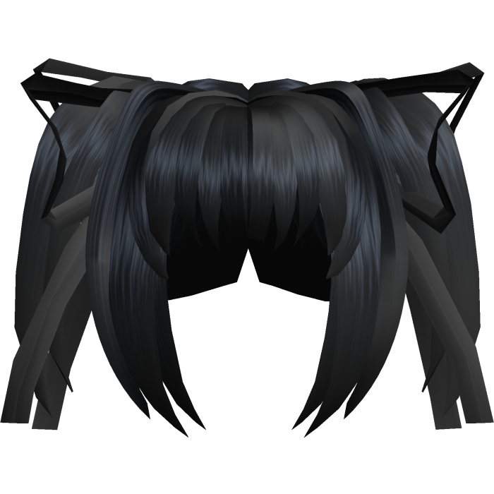 ˚꒰ moe 2000s anime black pigtails with ribbons┊✚
