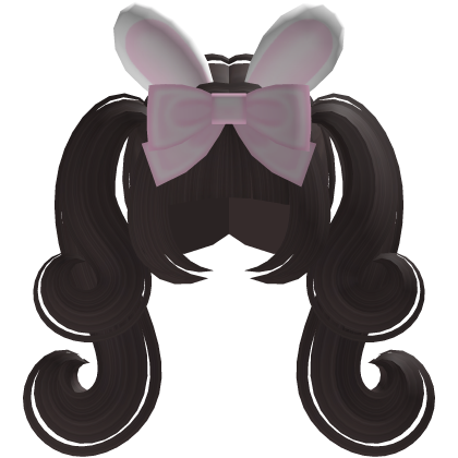 double chestnut bunny ear pigtails with bow