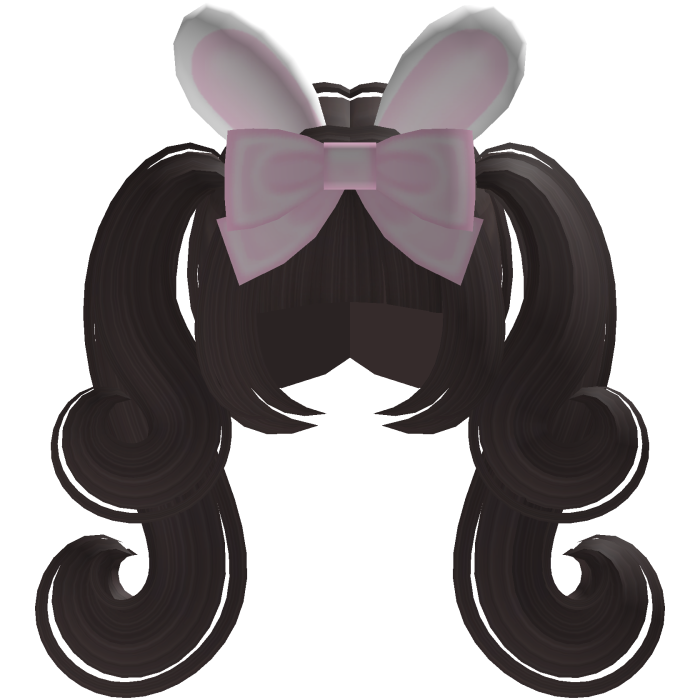 double chestnut bunny ear pigtails with bow