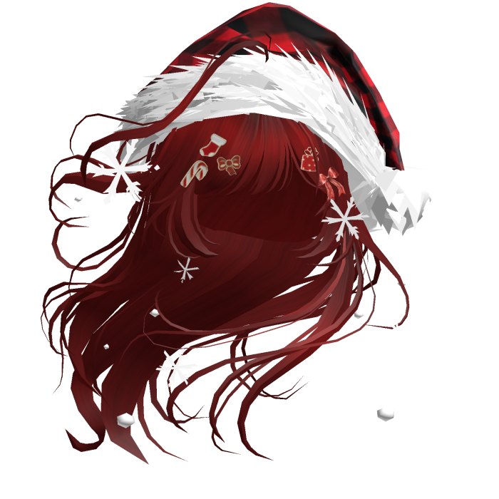 Lush Windy Hair w/Santa Hat (Red)