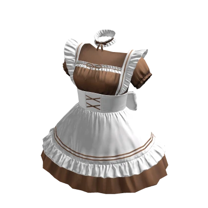 Maid Dress Brown Classic Anime Cat Ruffle Ribbon | Roblox Item